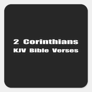2 Korinthierbrevet KJV Bibelverser Kristet Grafisk Fyrkantigt Klistermärke