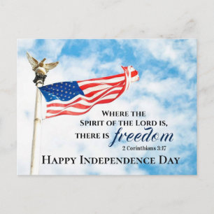 2 Korintianer 3:17 Frihet, Bibeln Independence day Vykort