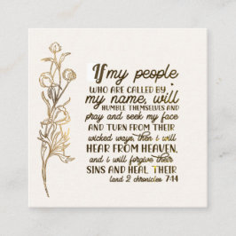 2 KROKLER 7:14 om mina personer roar sig Fyrkantigt Visitkort