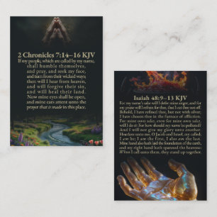 2 Krönikeboken 7:14-16 och Jesaja 48:9-13 SVK-kort Visitkort