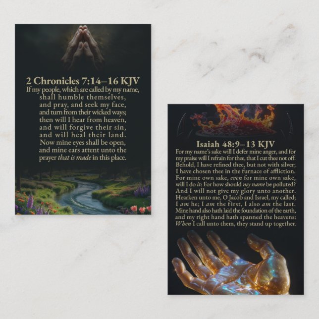 2 Krönikeboken 7:14-16 och Jesaja 48:9-13 SVK-kort Visitkort (Fram/baksida)