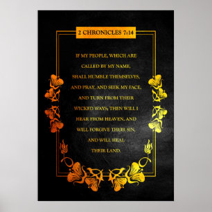 2 Kroniklar 7:14 Bibelverse Poster