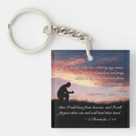 2 Kroniklar 7:14 Bible Verse Man Kneeling to Pray