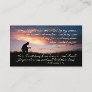 2 Kroniklar 7:14 Om mitt folk ber, Bible Verse Visitkort