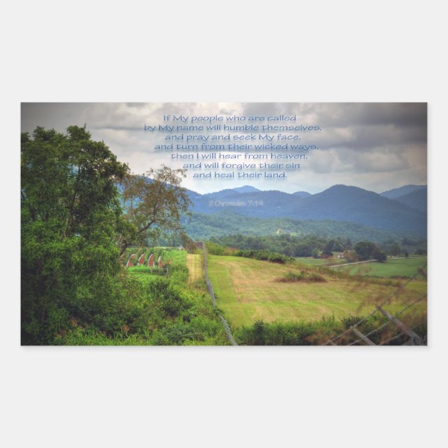 2 Kroniklar 7:14 Rektangulärt Klistermärke (Framsida)