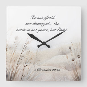 2 Kronikler 20:15 Striden är Guds bibel Verse Fyrkantig Klocka