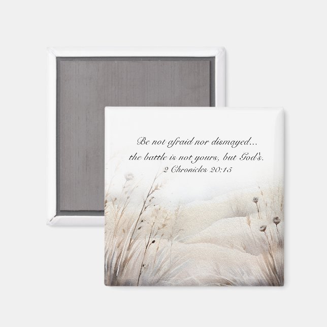 2 Kronikler 20:15 Striden är Guds bibel Verse Magnet (Front/Back)