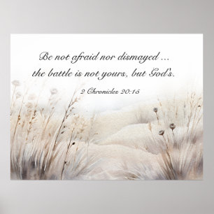 2 Kronikler 20:15 Striden är Guds bibel Verse Poster