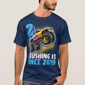 2 Krossning sedan 2019 Monster Lastbil 2:a Birthda T Shirt