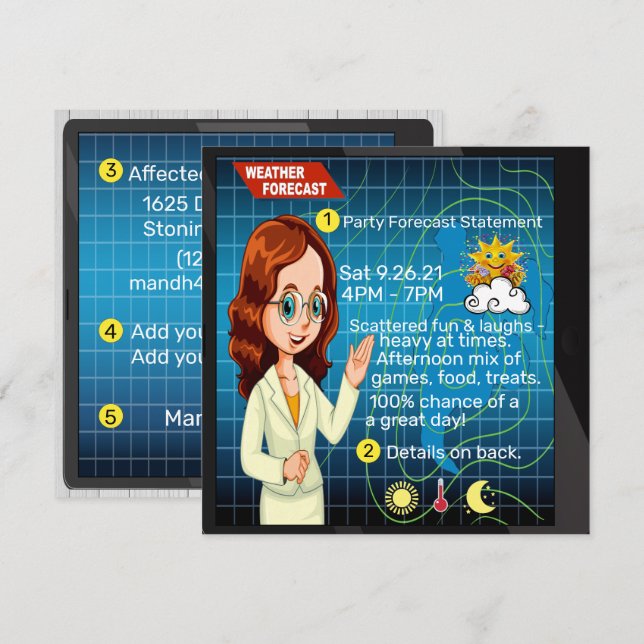 #2 Kul i prognosen Festinbjudan Inbjudningar (Fram/baksida)