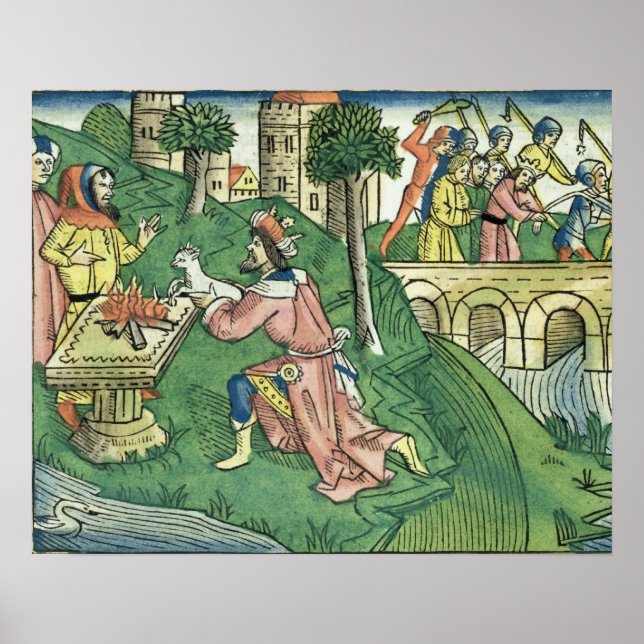 2 Kung 16 9-16 Folket i Damaskus tas kl. Poster (Framsidan)