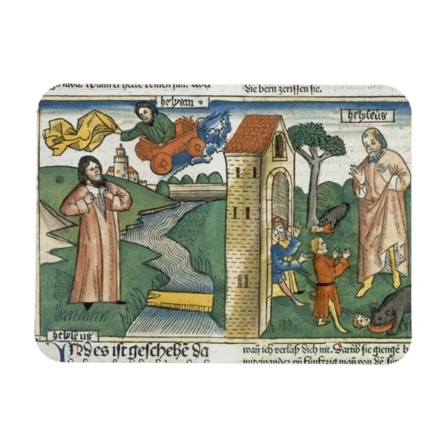 2 Kung 2 1-24 Elijah går över till himlen i en pil Magnet (Horisontell)