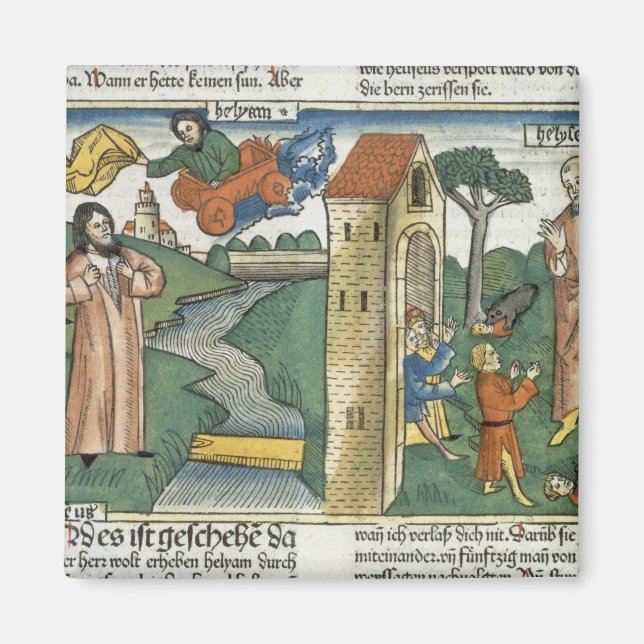 2 Kung 2 1-24 Elijah går över till himlen i en pil Magnet (Framsidan)