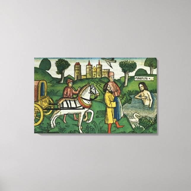 2 Kung 5 14 Rengöring av Naaman från Nu Canvastryck (Framsida)