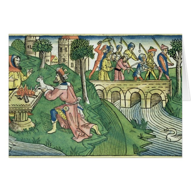 2 kungar 16 9-16 folket av Damascus tas c Hälsningskort (Framsidan Horizontal)