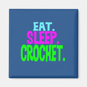 2" kvadrerar magneten - Eat.Sleep.Crochet. Magnet