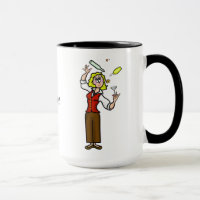 2 Kvinnlig bartender Mugg Lägg till A Namn
