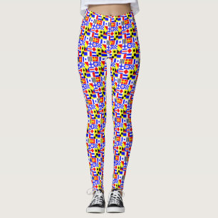 2 Lagrar - Nautical Signal Flaggor BG DIY NB Leggings