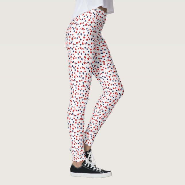 2 Lagrar - Stars Red NB DIY Wht Leggings (Höger)