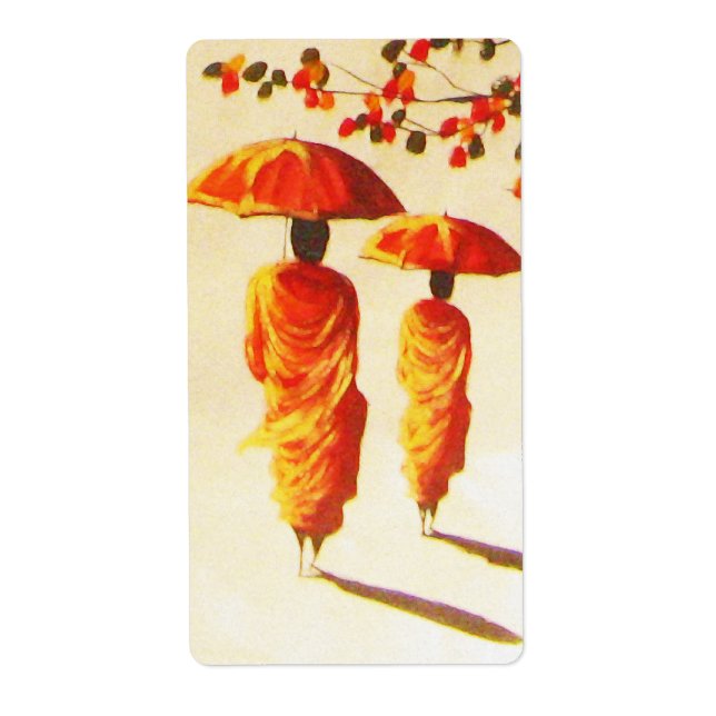 2 Laotian Buddhist Munk Fraktsedel (Framsidan)