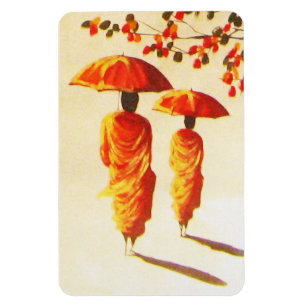 2 Laotian Buddhist Munk Magnet