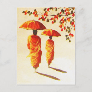 2 Laotian Buddhist Munk Vykort