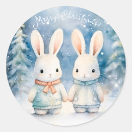 2 lapins de Noël Runt Klistermärke
