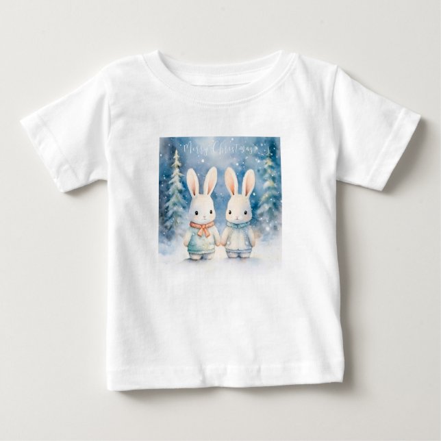 2 lapins de Noël T Shirt (Framsida)