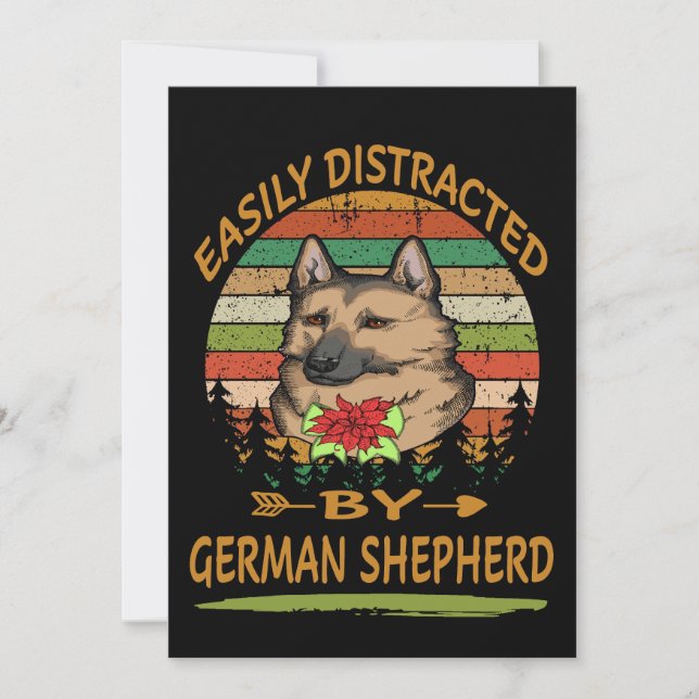 2 Lätt Distraherad Av Tysk Schäferhund Julkort (Framsida)