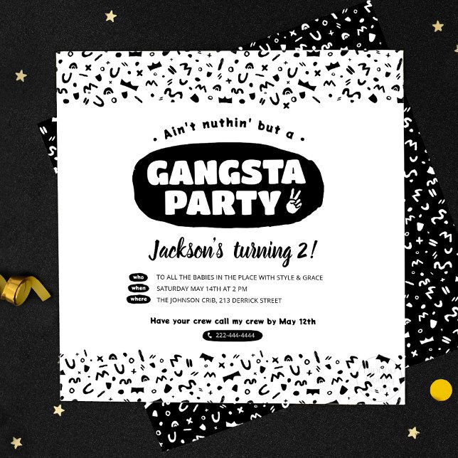 2 Legit att avsluta, 90-årsjubileum Hip hop Inbjudningar (Skapare uppladdad)