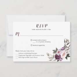 #2 Lila Plum Rosa Peonies Bouquet Menu Choice OSA Kort