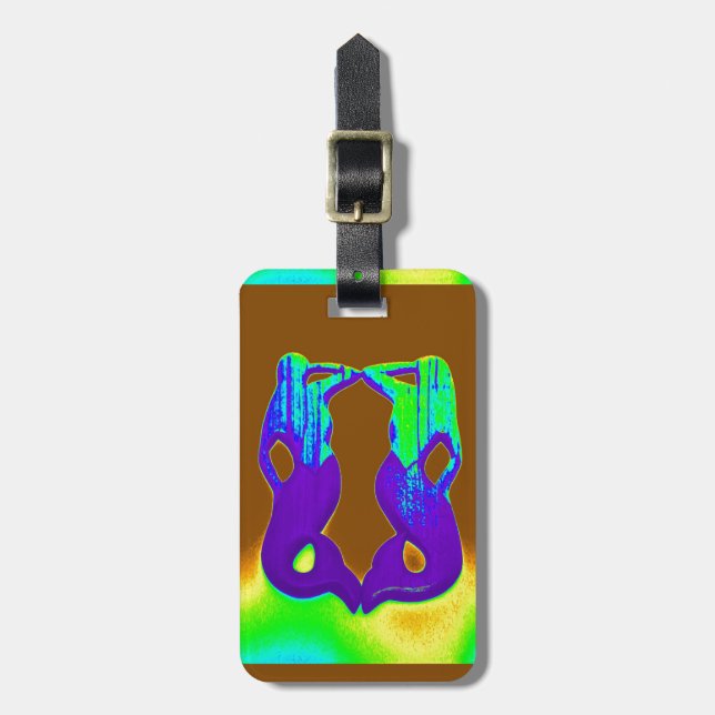 2 LILA SJÖJUNGFRUAR BAGAGEBRICKA (Vertikal Framsida)