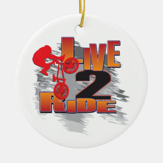 2 Live BMX-Biker Julgransprydnad Keramik