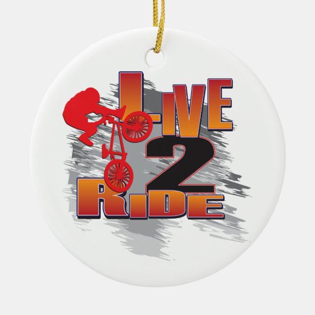2 Live BMX-Biker Julgransprydnad Keramik (Framsidan)