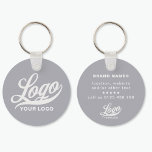 2 Logotyp & Namn på Grått Company Business Nyckelring<br><div class="desc">Kortkedjan för säljfrämjande ljus och vattentät Logotyp för anpassade med enkel design. Lägg till logotyp och text.</div>