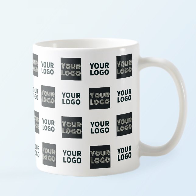 2 Logotyper Enkla Upprepade Logotyper | Vit Kaffemugg (Skapare uppladdad)