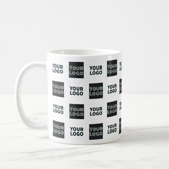 2 Logotypers enkla upprepande Logotyp | Vit Kaffemugg (Vänster)