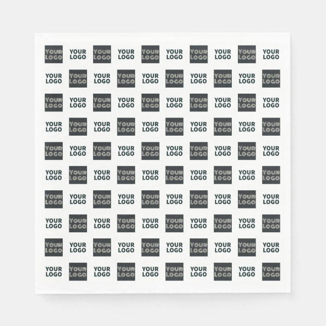 2 Logotypers enkla upprepande Logotyp | Vit Pappersservett (Framsidan)