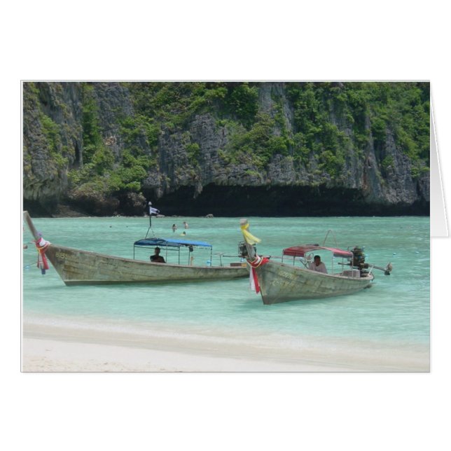2 Longtail Boats - Phi Phi-öarna, Thailand OBS Kort (Framsidan Horizontal)