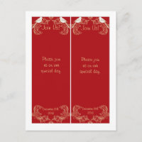2 Love birds Crimson/Creme Bröllop Bokmärken