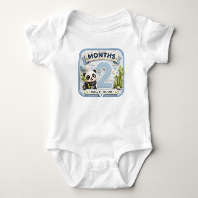 2 Månaders Bebis Måttstock  T Shirt (Framsida)