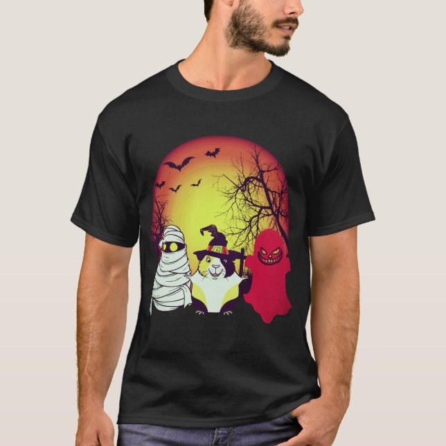 2 Marsvin Halloween Pumpa T Shirt (Framsida)