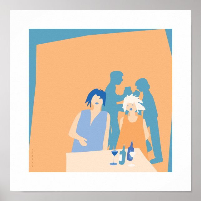 2 men and 2 women in a bar poster (Framsidan)