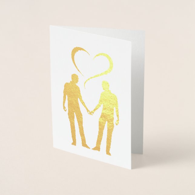 2 men with love | Gay men Pride  Folierat Kort (Framsida)