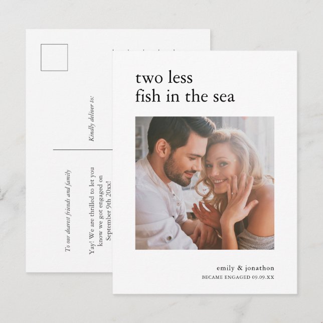 2 mindre fisk i Förlovningen Sea Photo Meddelande Vykort (Fram/baksida)