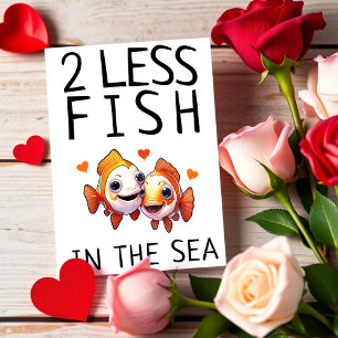 2 Mindre fisk i Sea Cute Funny Valentine Day Kort