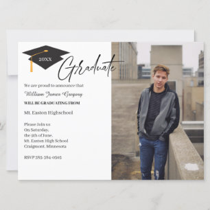 2 Minsta tilläggskort för Photo Studenten Inbjudningar