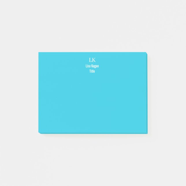 2 MonogramAnpassningsbar med tonad Personlig Post-it Block (Framsida)