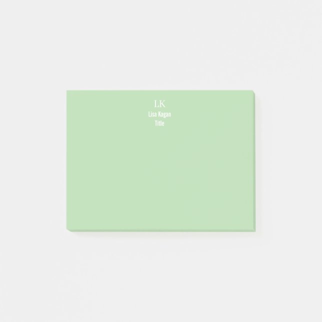 2 MonogramAnpassningsbar med tonad Personlig Post-it Block (Framsida)