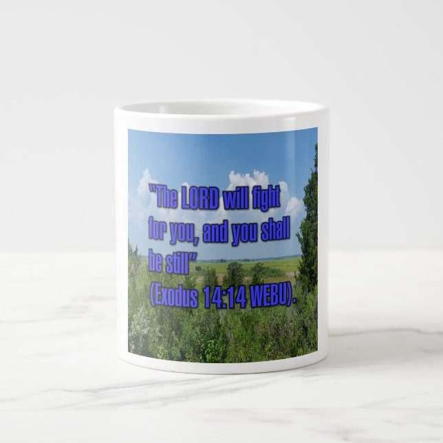 2 Mos 14:14 WEBU Mug Jumbo Mugg (Framsidan)